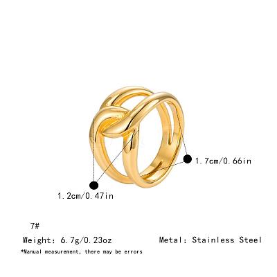 Irregular 304 Stainless Steel Finger Rings for Women SA8524-26-1