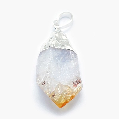 Natural Citrine Pendants G-P383-12S-1
