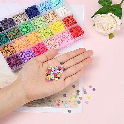 3600Pcs 24 Colors Handmade Polymer Clay Beads CLAY-YW0001-11A-1