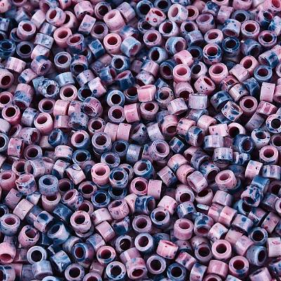 Opaque Picasso Cylinder Glass Beads SEED-Q039-06A-07-1