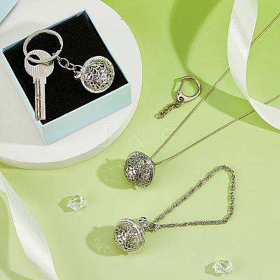 3Pcs 3 Styles Bell Alloy & Iron Pendant Keychain & Charm Bracelets Sets DIY-FH0009-60P-1
