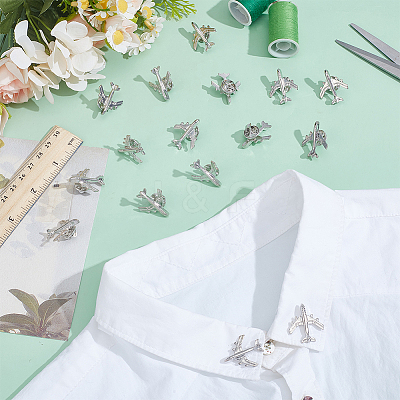 16Pcs Airplane Alloy Brooches for Backpack Clothes JEWB-PH0001-45P-1