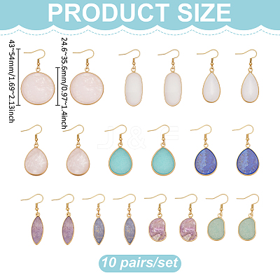 10 Pair 316 Surgical Stainless Steel Dangle Earring EJEW-PH01458-1