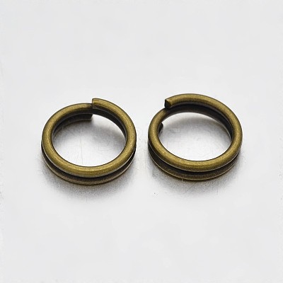 Brass Split Rings KK-E647-10AB-6mm-1