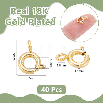 40Pcs Brass Spring Ring Clasps KK-UN0005-83-1
