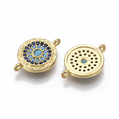 Brass Micro Pave Cubic Zirconia Links connectors X-ZIRC-T005-034G-1