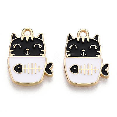 Golden Plated Alloy Enamel Pendants ENAM-T009-90D-RS-1