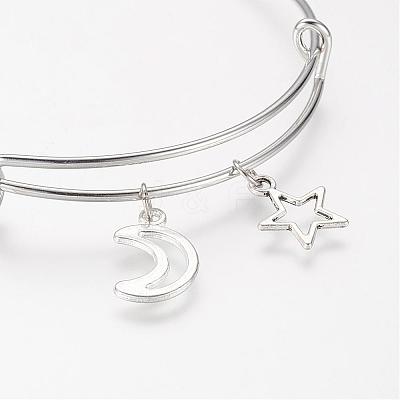 Adjustable Iron Charm Bangles BJEW-JB03150-1