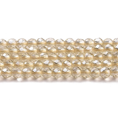 Transparent Electroplate Glass Beads Strands GLAA-H021-01A-PL02-1