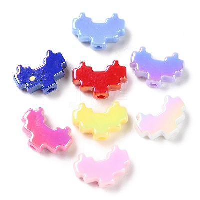 UV Plated Acrylic Beads X-SACR-G034-03-1