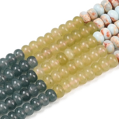 Natural Dyed White Jade & Synthetic Shoushan Stone Beads Strands G-Z135-C09-1