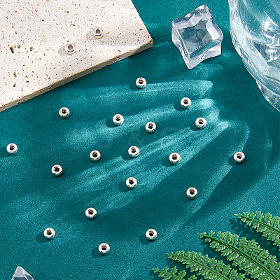 20Pcs Rondelle 925 Sterling Silver Spacer Beads STER-DC0001-70-1