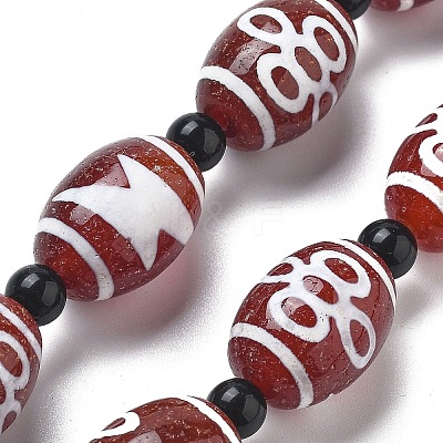 Tibetan Style dZi Beads Strands G-NH0037-C02-01-1