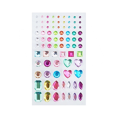 Transparent Acrylic Rhinestone Sticker DIY-WH0012-04A-1