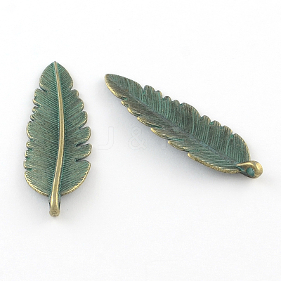 Zinc Alloy Leaf Pendants PALLOY-R065-009-LF-1