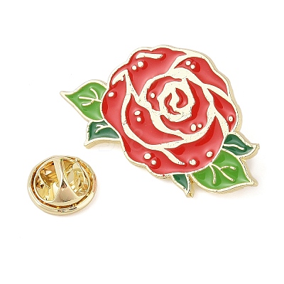 Flower Golden Enamel Pins JEWB-K012-07A-G-1