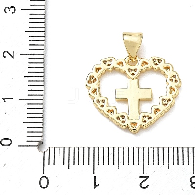 Religion Cross Brass Micro Pave Clear Cubic Zirconia Pendants CU-CBA83A6-03F-G-1