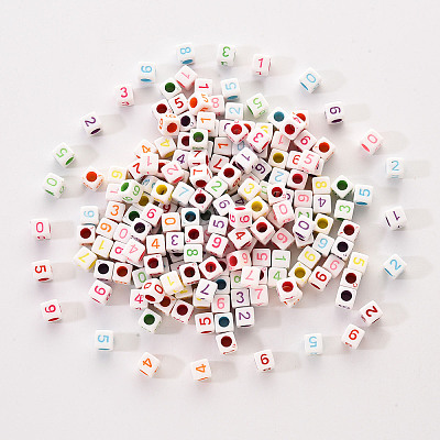 Opaque White Acrylic Beads MACR-YW0001-25A-1