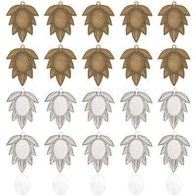 DIY Blank Leaf  Pendant Making Kit DIY-GO0001-74-1