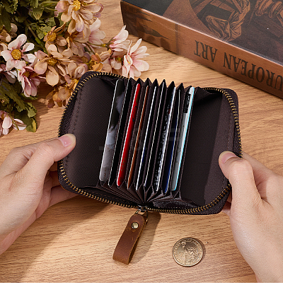 Rectangle Leather Credit Card Wallets for Women Men AJEW-WH20001-31A-1