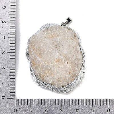 Natural Pyrite & Druzy Agate Geode Pendants G-G162-02P-03-1