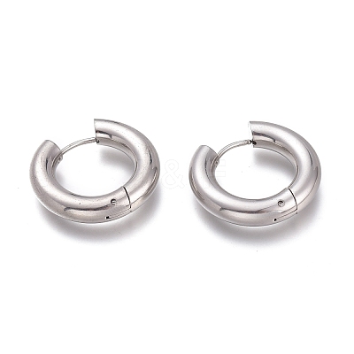 Tarnish Resistant 201 Stainless Steel Huggie Hoop Earrings EJEW-L256-05J-P-1
