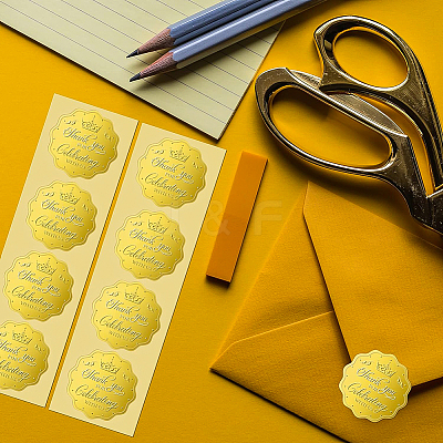Plastic Self Adhesive Gold Foil Embossed Stickers DIY-WH0211-185-1