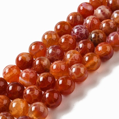 Natural Fire Crackle Agate Beads Strands G-G212-10mm-10-1