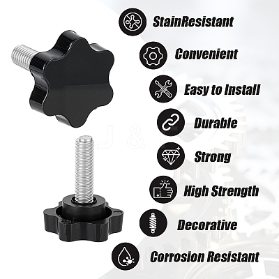 PP Plastic & Brass Plum Blossom Handle Nut DIY-SP0007-11B-1