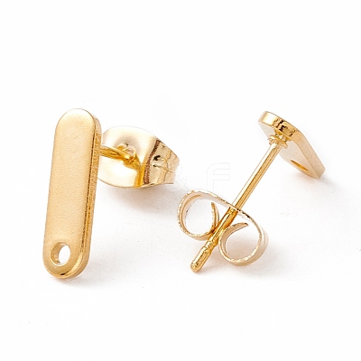 201 Stainless Steel Stud Earring Findings with Hole EJEW-A071-16G-1
