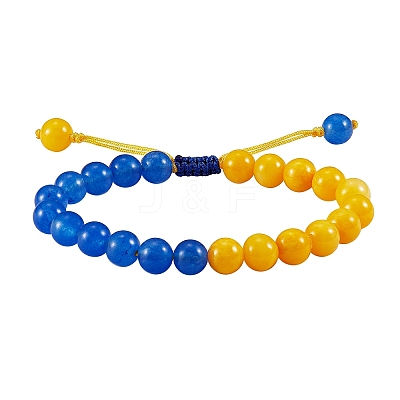 Stone Braided Bead Bracelet BJEW-SW00019-1