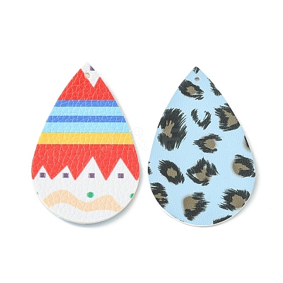 Teardrop PU Leather Big Pendants FIND-X0010-10-1