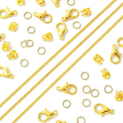 DIY Brass Chain Extender/End Chains Making Kits DIY-FS0005-61G-1
