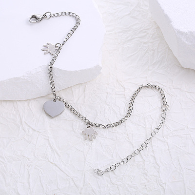 Minimalist Stainless Steel Charm Bracelets UF7886-1