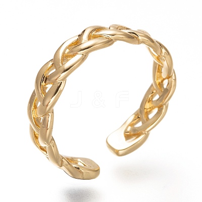 Brass Cuff Rings X-RJEW-P018-15G-1