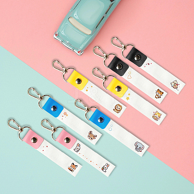 PU Leather & Cotton Name Marker Keychain AJEW-WH0514-029-1