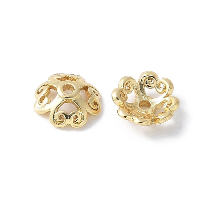 Flower Brass Bead Caps KK-F892-34G-11-1