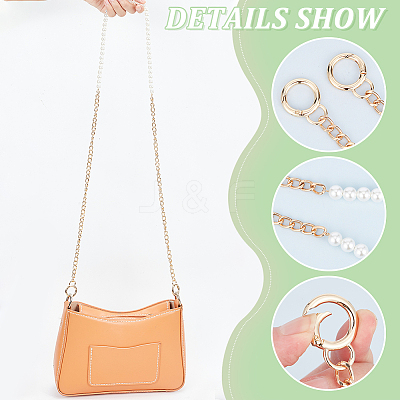 2Pcs 2 Colors Resin Imitation Pearl Crossbody Purse Straps FIND-WR0009-53-1