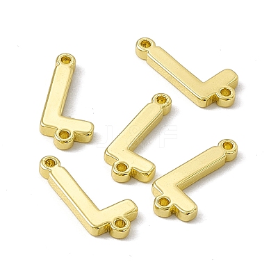 Rack Plating Brass Letter Connector Charms KK-C007-38G-L-1