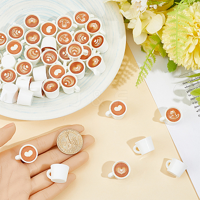 50Pcs 5 Styles Mini Resin Imitation Coffee Cup DIY-SC0033-38-1
