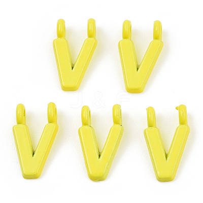 Rack Plating Spray Painted Alloy 2-Loop Link Pendants PALLOY-N176-01V-1