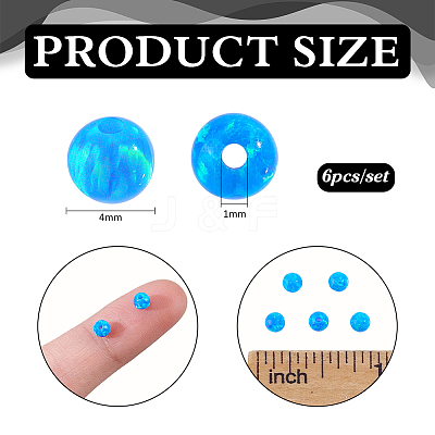 6Pcs Synthetic Opal Beads G-PH0003-40B-1