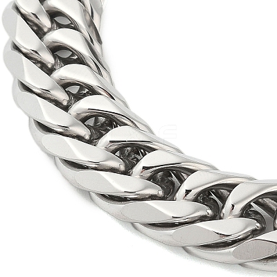 Non-Tarnish 304 Stainless Steel Cuban Link Chain Bracelets for Men BJEW-B093-03P-1