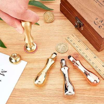 Brass Wax Seal Stamp Handle AJEW-K027-02G-1