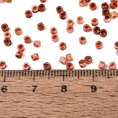 Opaque Picasso Cylinder Glass Beads SEED-Q039-06A-04-1