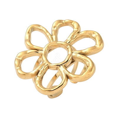 304 Stainless Steel Open Cuff Rings for Women RJEW-U060-04B-G-1