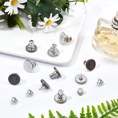 12 Sets 2 Style Iron & Zinc Alloy Button Pins for Jeans BUTT-NB0001-39-1