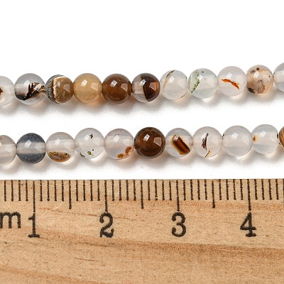 Natural Dendritic Agate Beads Strands G-A232-A01-01-1