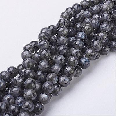 Natural Larvikite Beads Strands GSR8mmC128-1