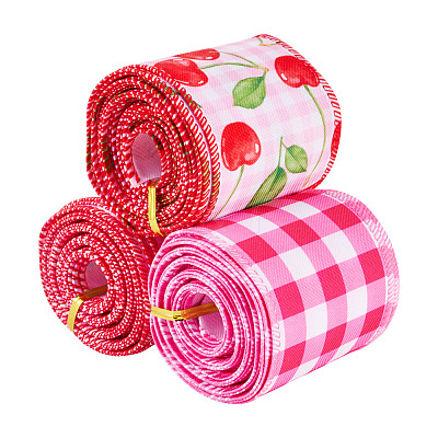 3 Rolls 3 Styles Polyester Ribbon OCOR-TA0003-52-1